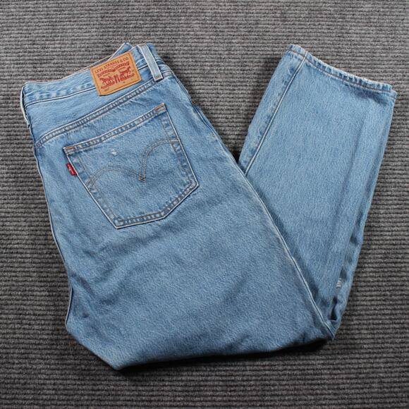 Levi’s 501 Jeans Mens 32x26 Light Wash Straight Distressed Ripped - Picture 1 of 9